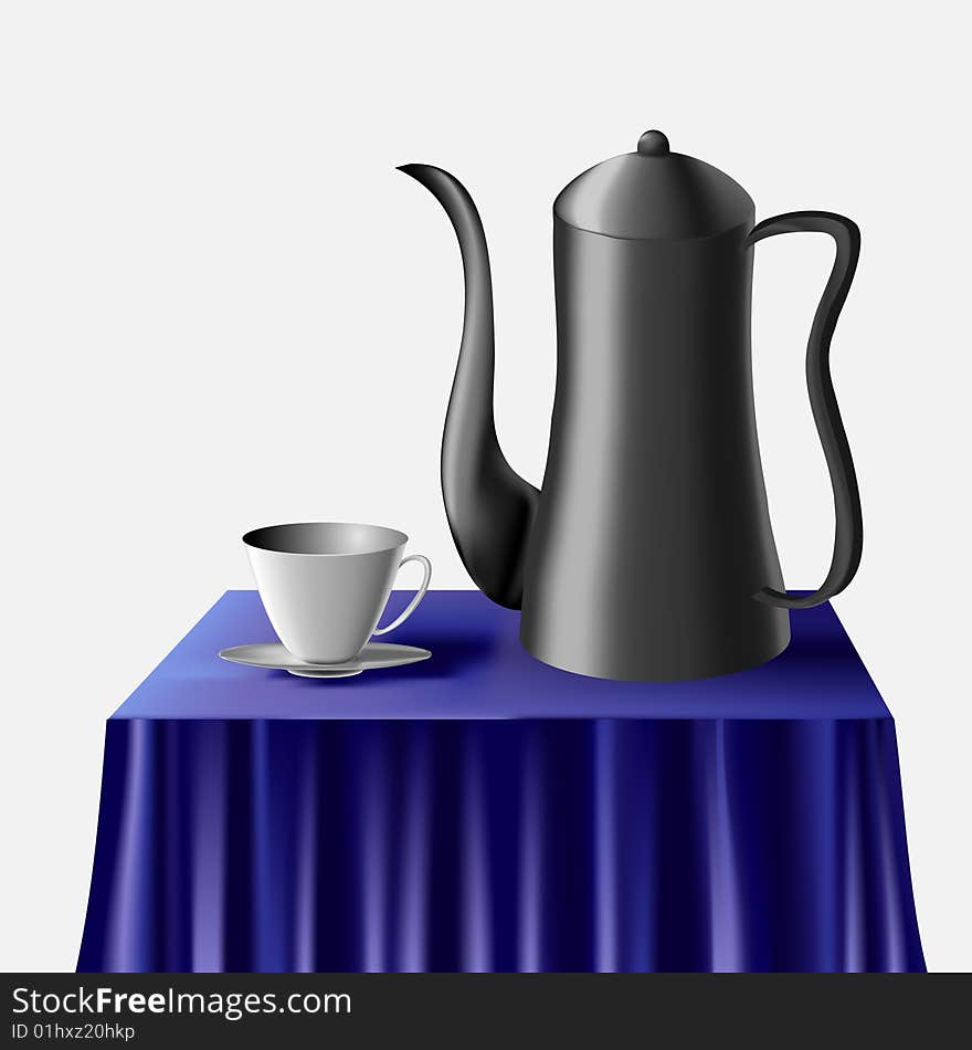 A kettle and a cup.