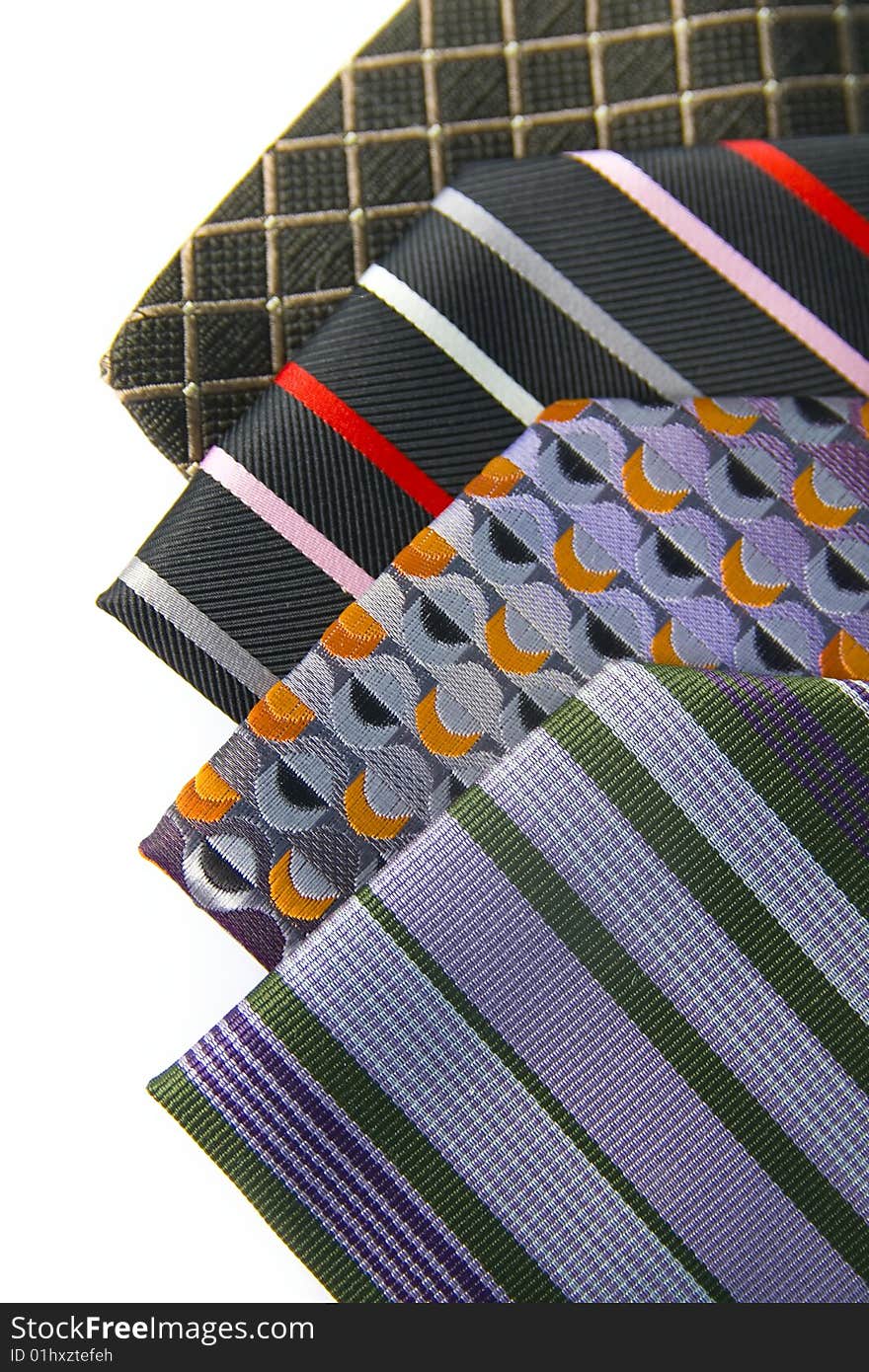 Ties patterns on a white background