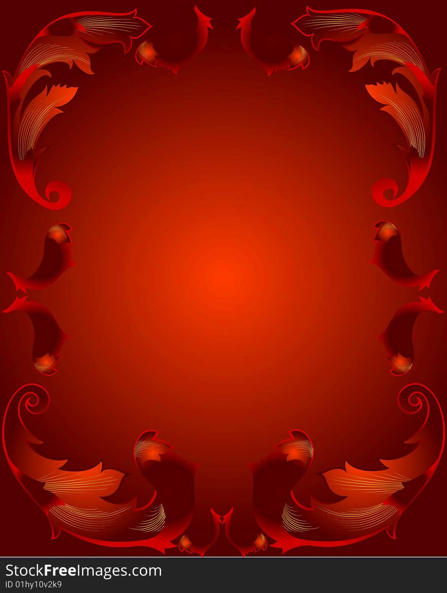 Abstract red floral beautiful background