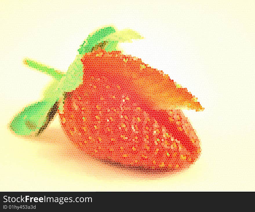 Fresh strawberry in a mosaic style. Fresh strawberry in a mosaic style