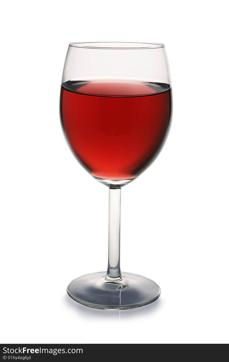 Red wine isolated on white background