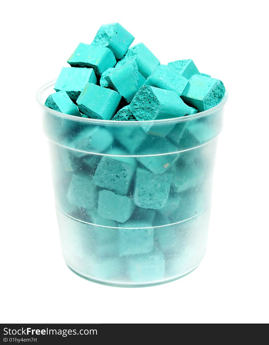 Cyan crushed chalk