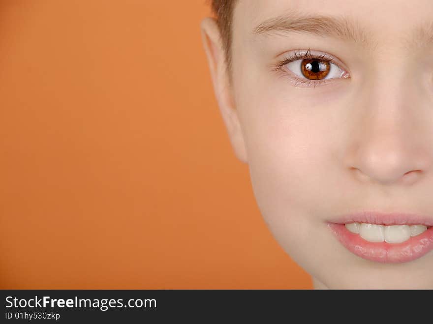 Boy face close-up