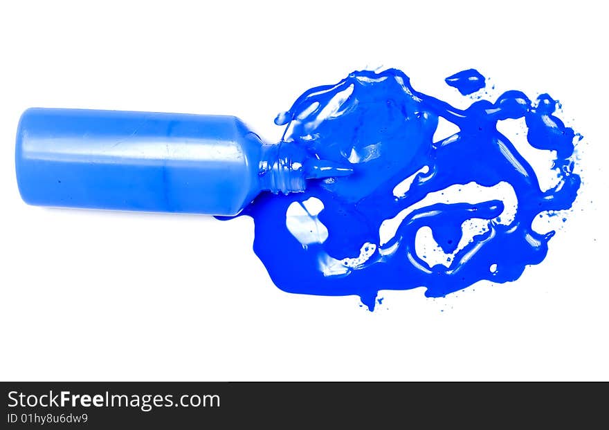 Dark blue blot with tubes on white background