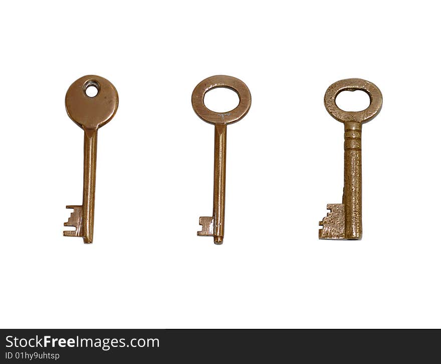 Isolated keys on white background