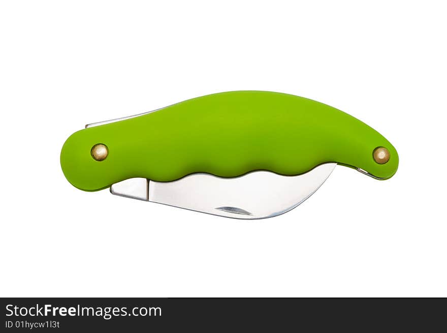 Green folding knife