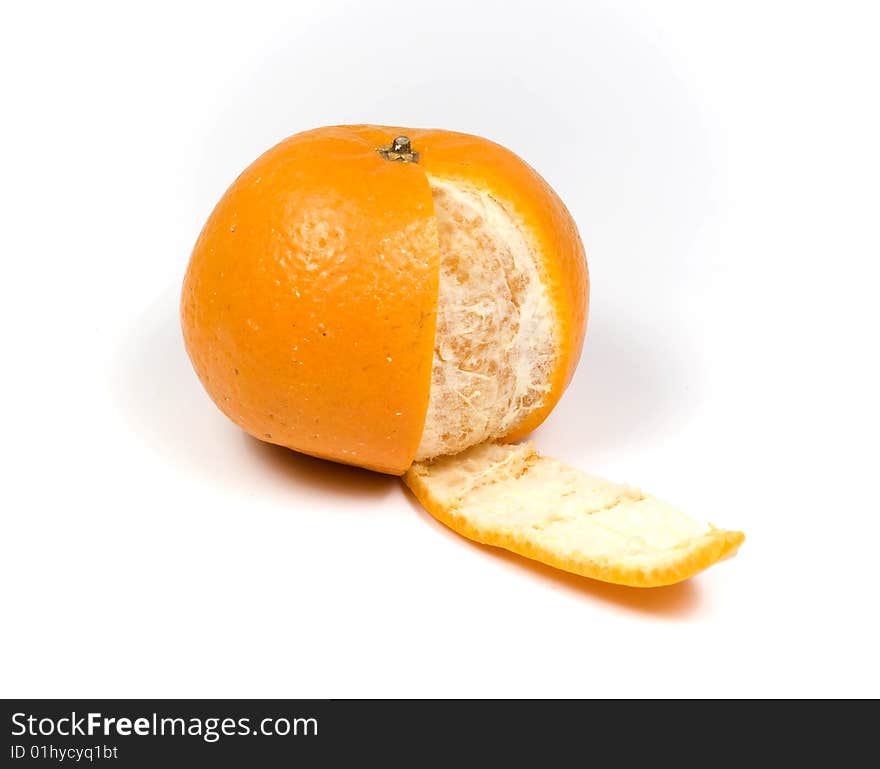 Orange With One Slice Peel