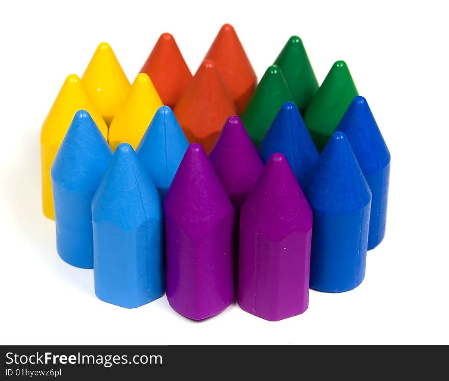 Several wax crayons