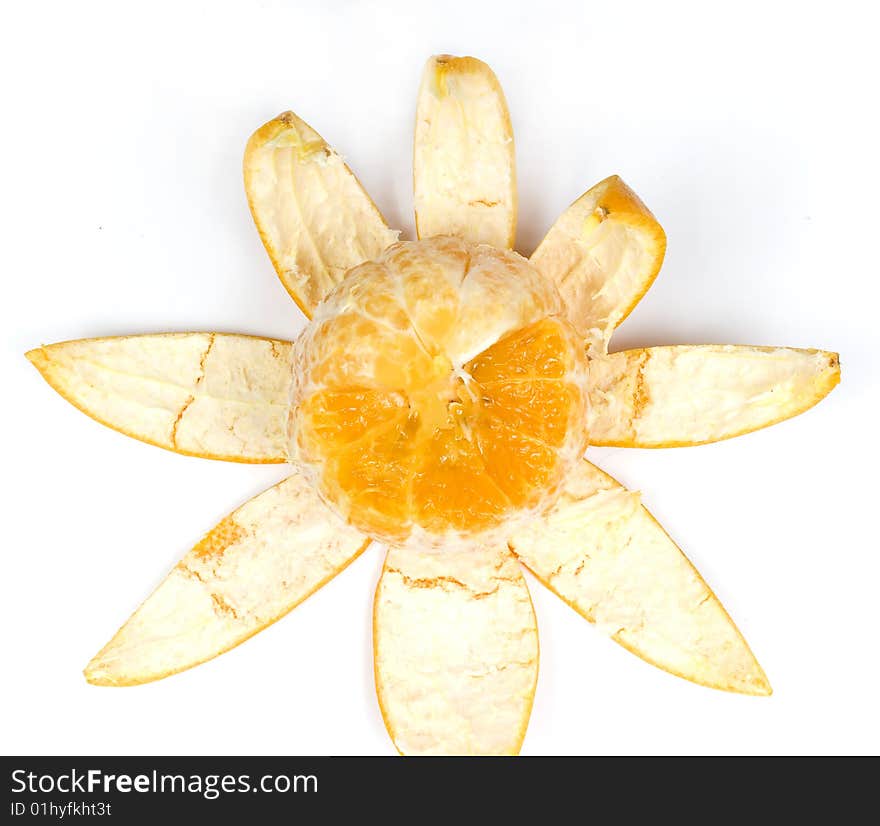 Slice Orange With Peel