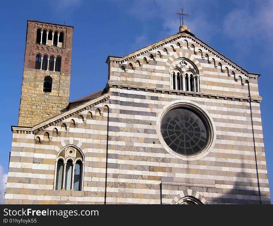 This is Santo Stefano Abbey, in Genoa, the church where Christopher Columbus was baptized.