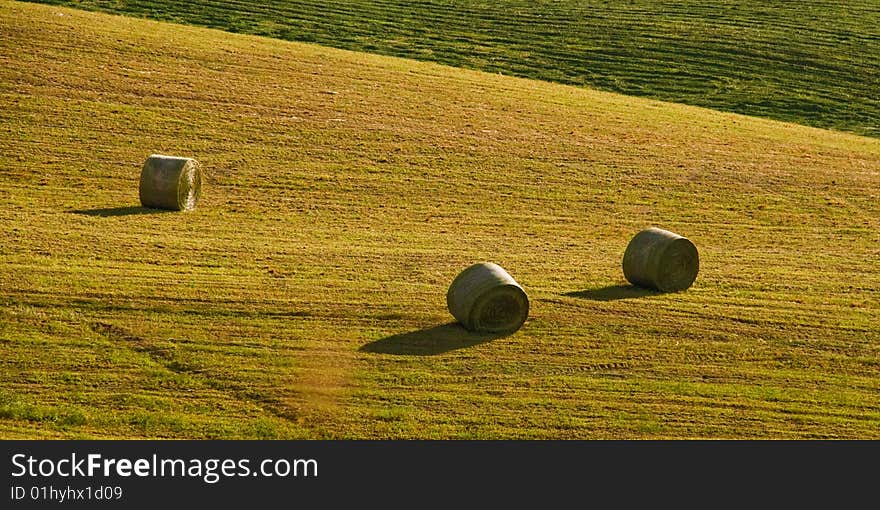 Three bals of hay