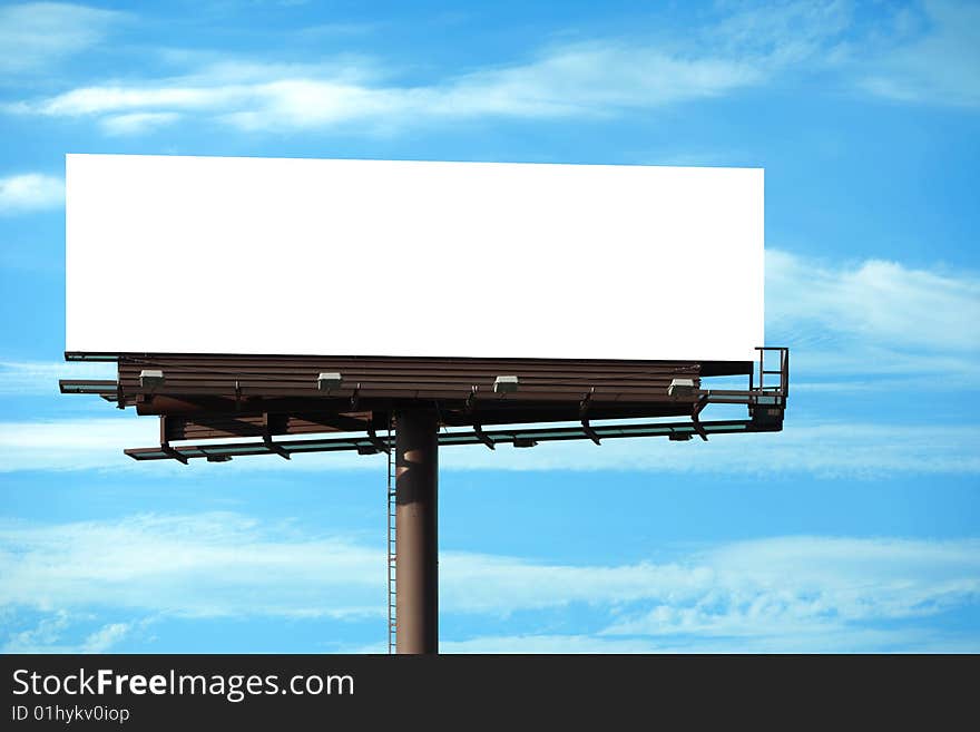 Blank Billboard with a bright blue sky