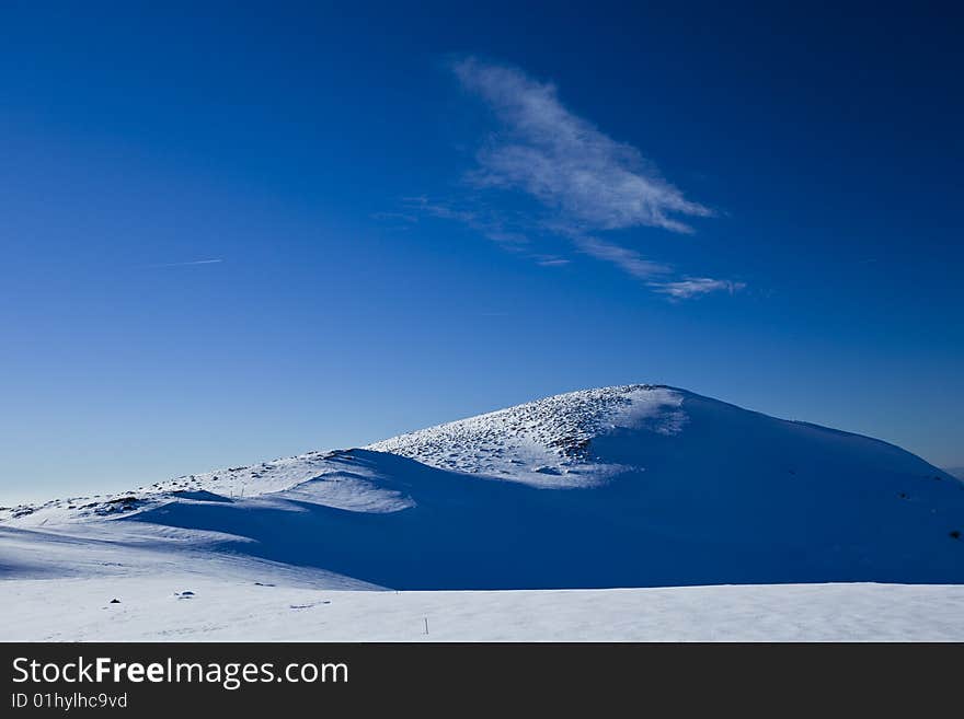 Hill at high altitude full of snow. Hill at high altitude full of snow.