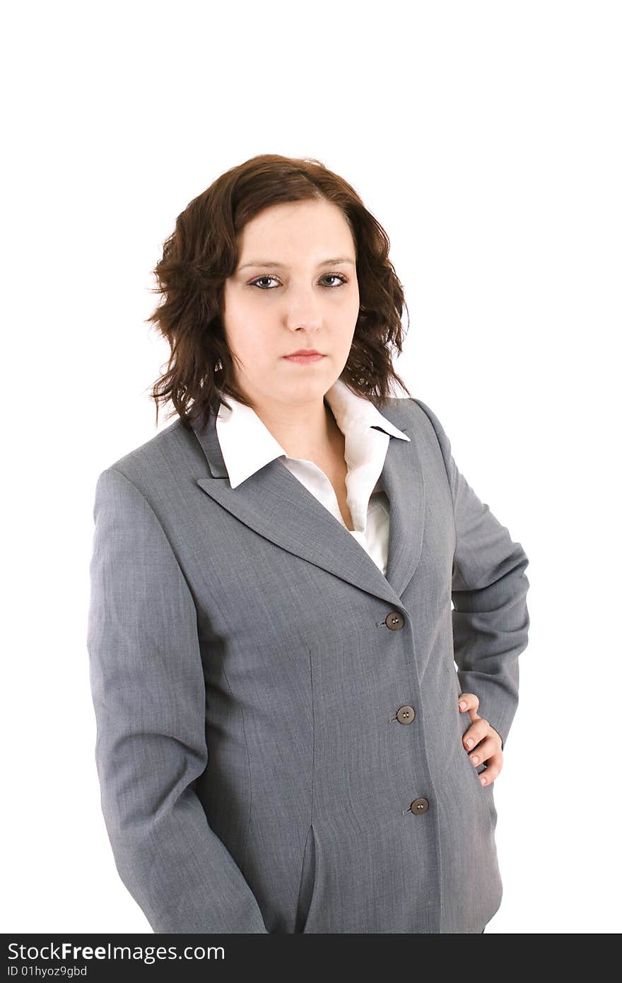 Business woman on a white background