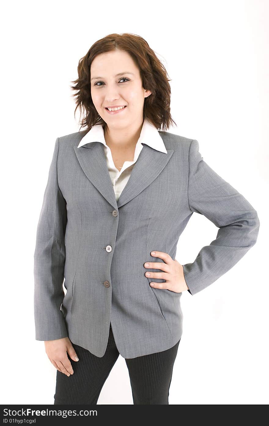 Business woman on a white background