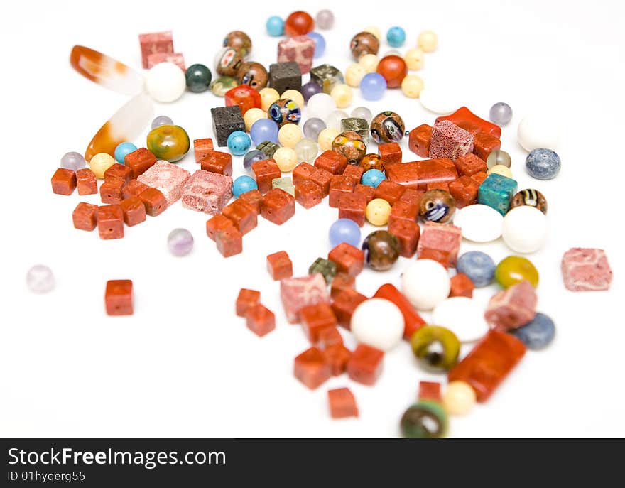 Jewellery making on a white background