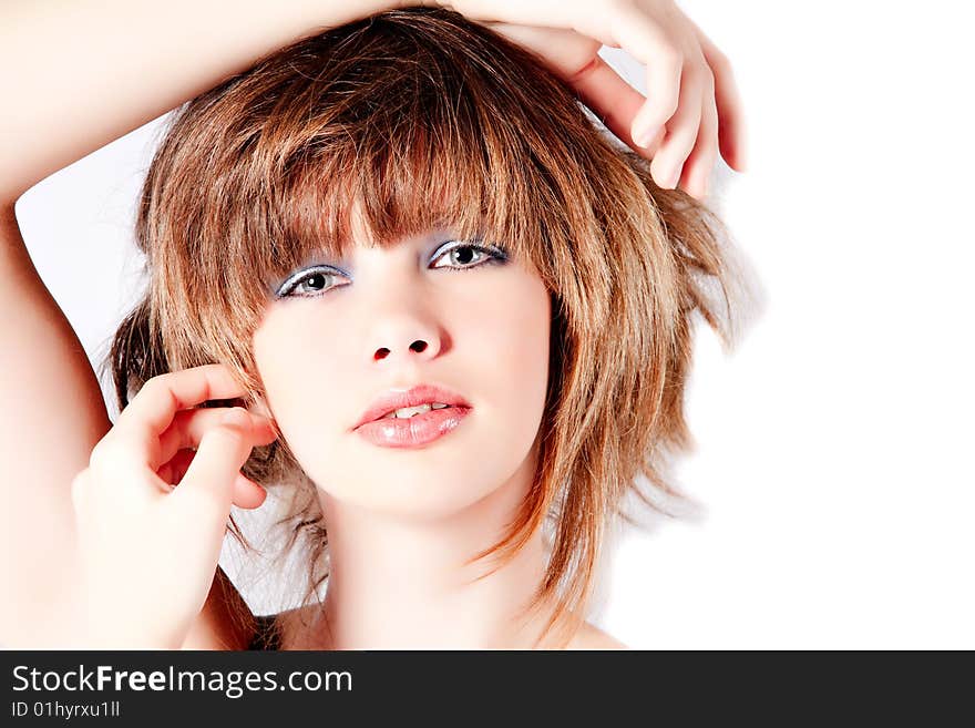 Studio portrait of a young cute teenager. Studio portrait of a young cute teenager