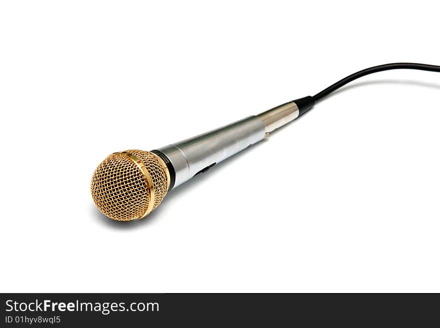 Dynamic microphone isolated on white background