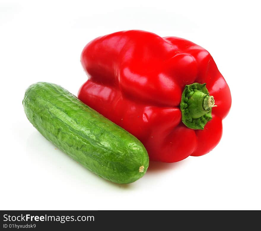 Bell peppers and cucumber consist a lot of vitamins. Bell peppers and cucumber consist a lot of vitamins