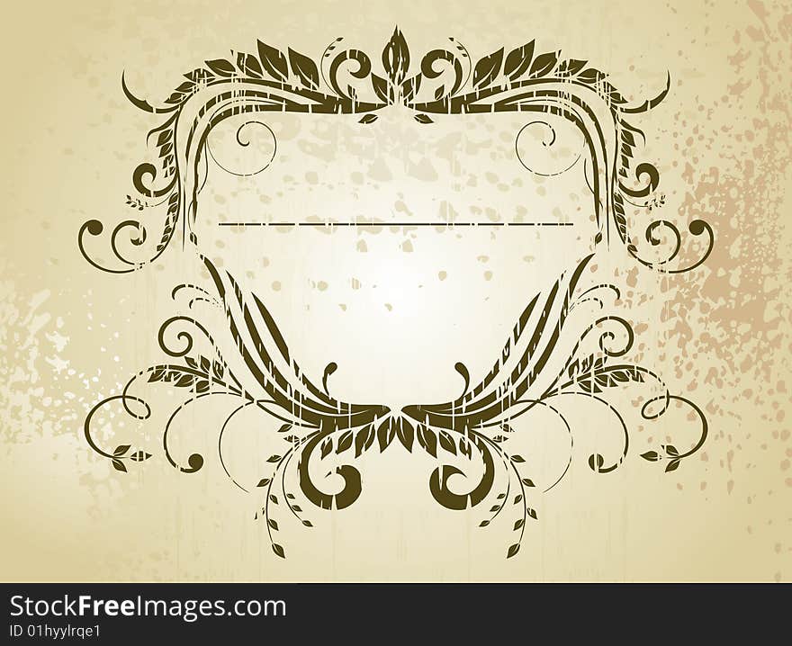 Vintage frame, floral decorative frame