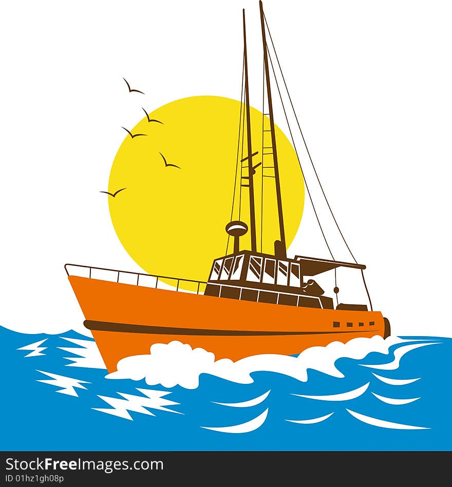 Vector illustration on shipping and marine transportation. Vector illustration on shipping and marine transportation.