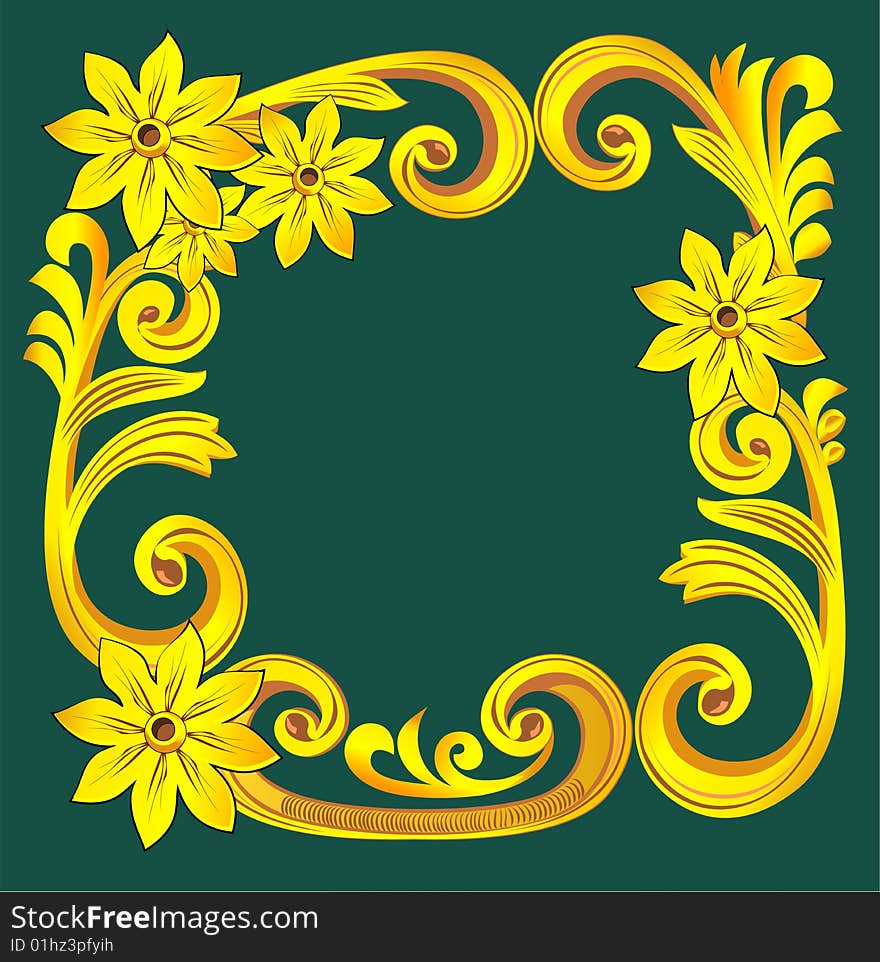 Frame with decorative floral ornament. Frame with decorative floral ornament.