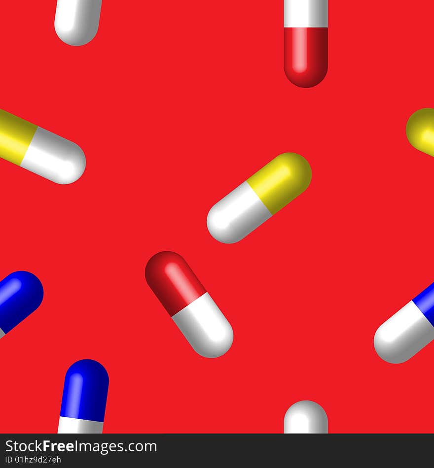 Medical seamless background. A vector. Without mesh.