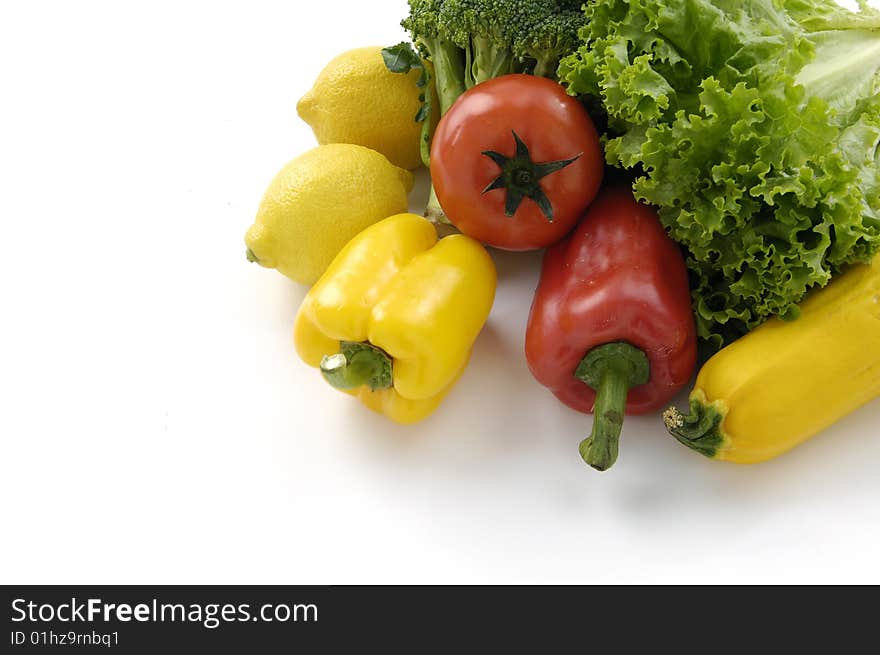 Fresh vegetables on white background