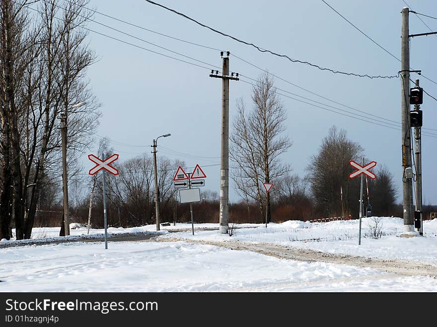 The railway under snow