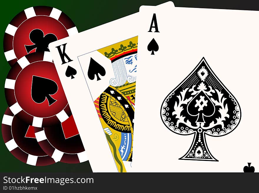 Set of playing cards.