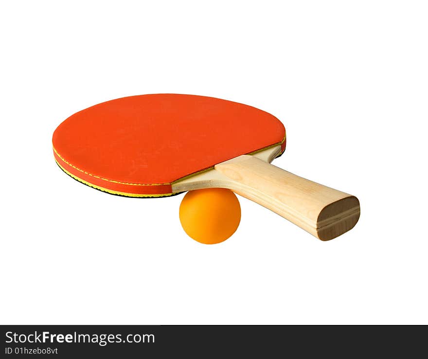 Ping-pong racket with ball