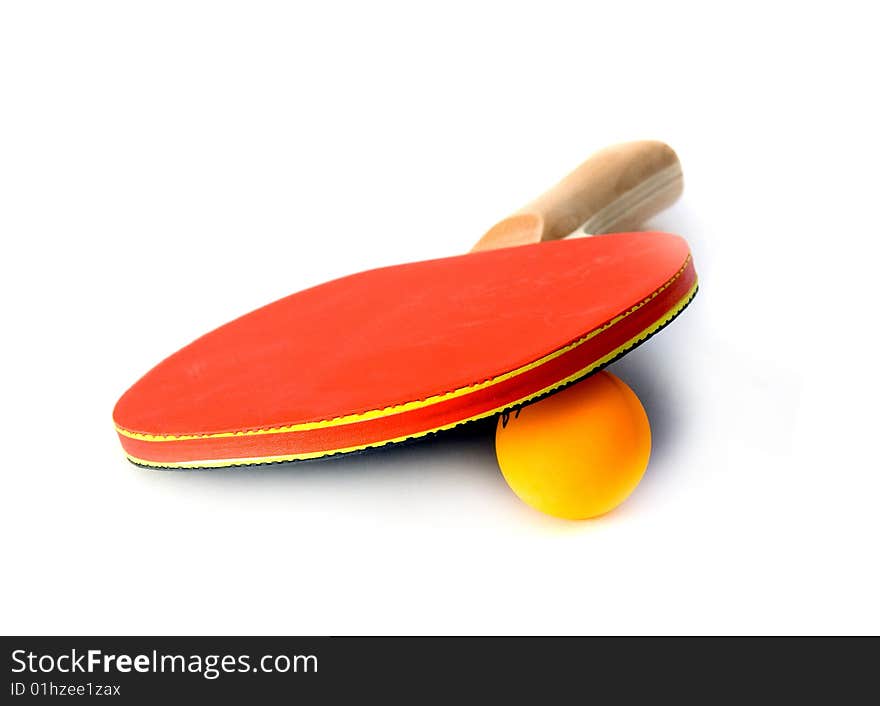 Ping-pong racket with ball