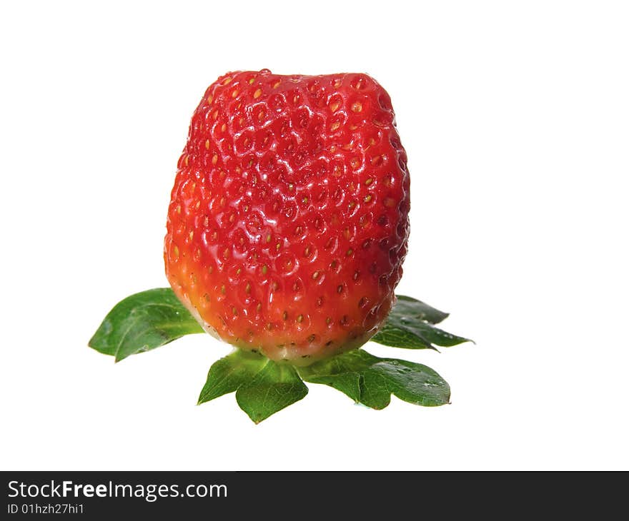 Fresh ripe strawberries isolated on white background.