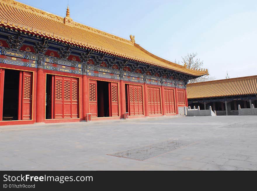 a palace  with the blue sky background