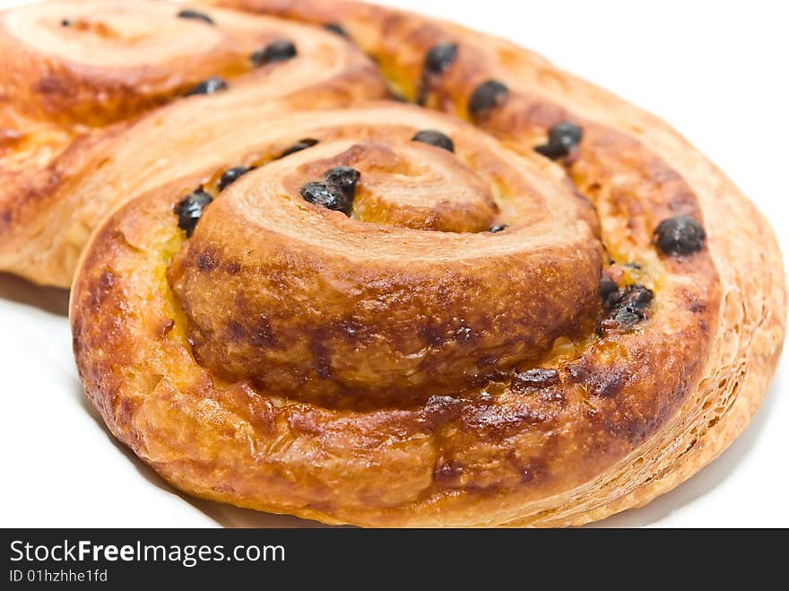 Chocolate croissant with a golden crust