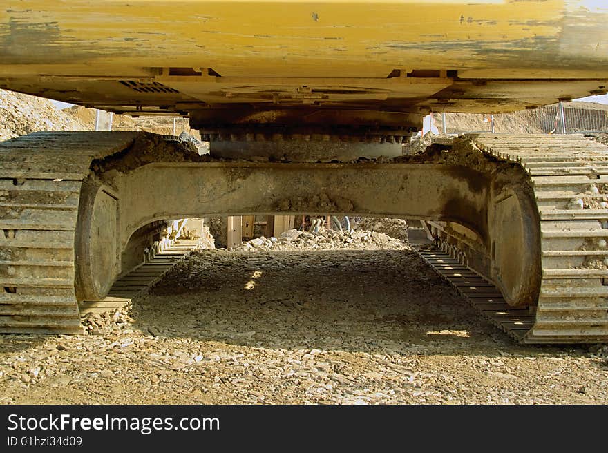 Detail of a chained Excavator