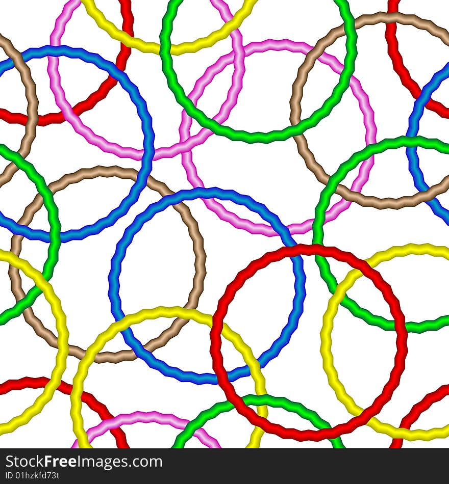 Seamless vector texture with 3d vivid rings. Seamless vector texture with 3d vivid rings