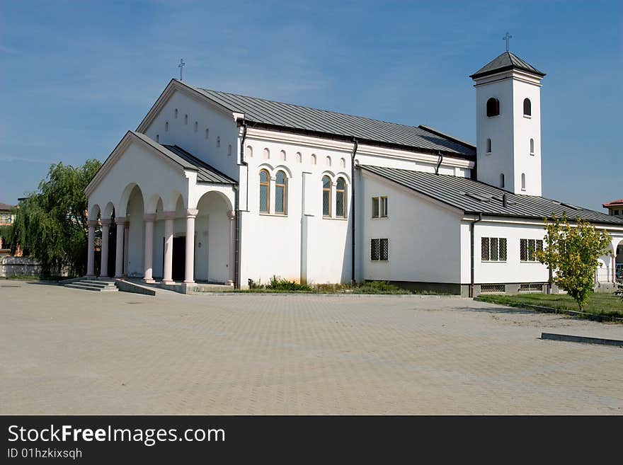 Beautiful modern design white church. Beautiful modern design white church