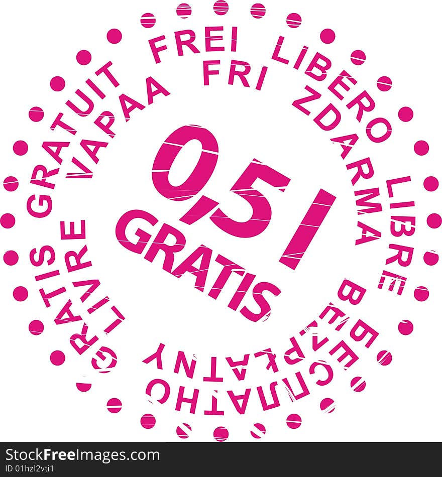 Sale Stamp, discount, 0,5 l Gratis, red. Sale Stamp, discount, 0,5 l Gratis, red