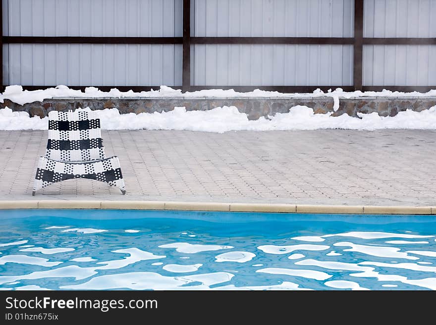 Pool with mineral medical water on kamchatka