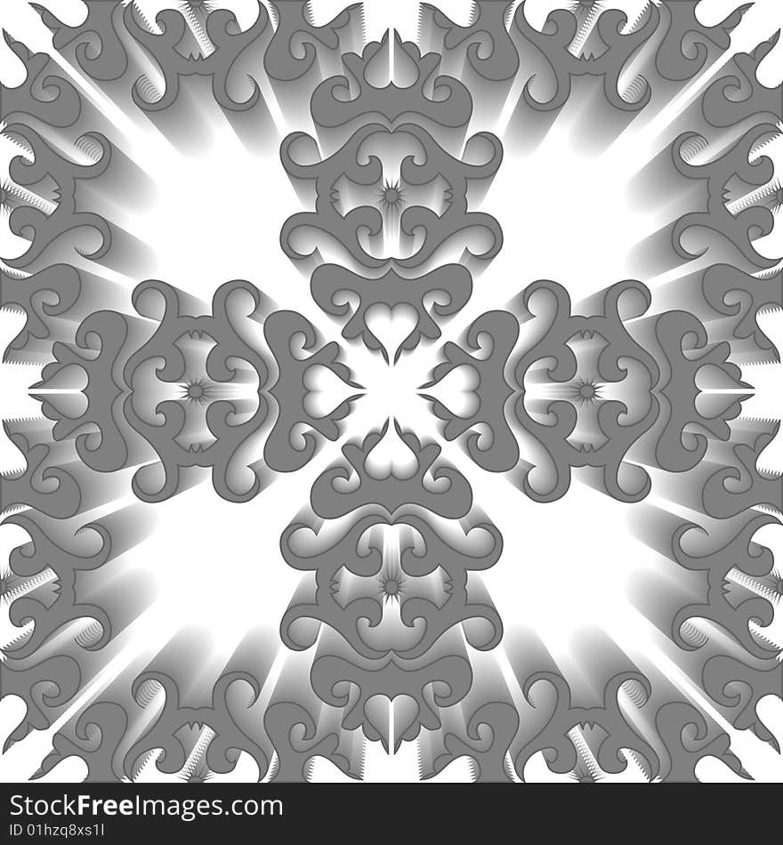 Seamless grey 3D ornament vector pattern. Seamless grey 3D ornament vector pattern