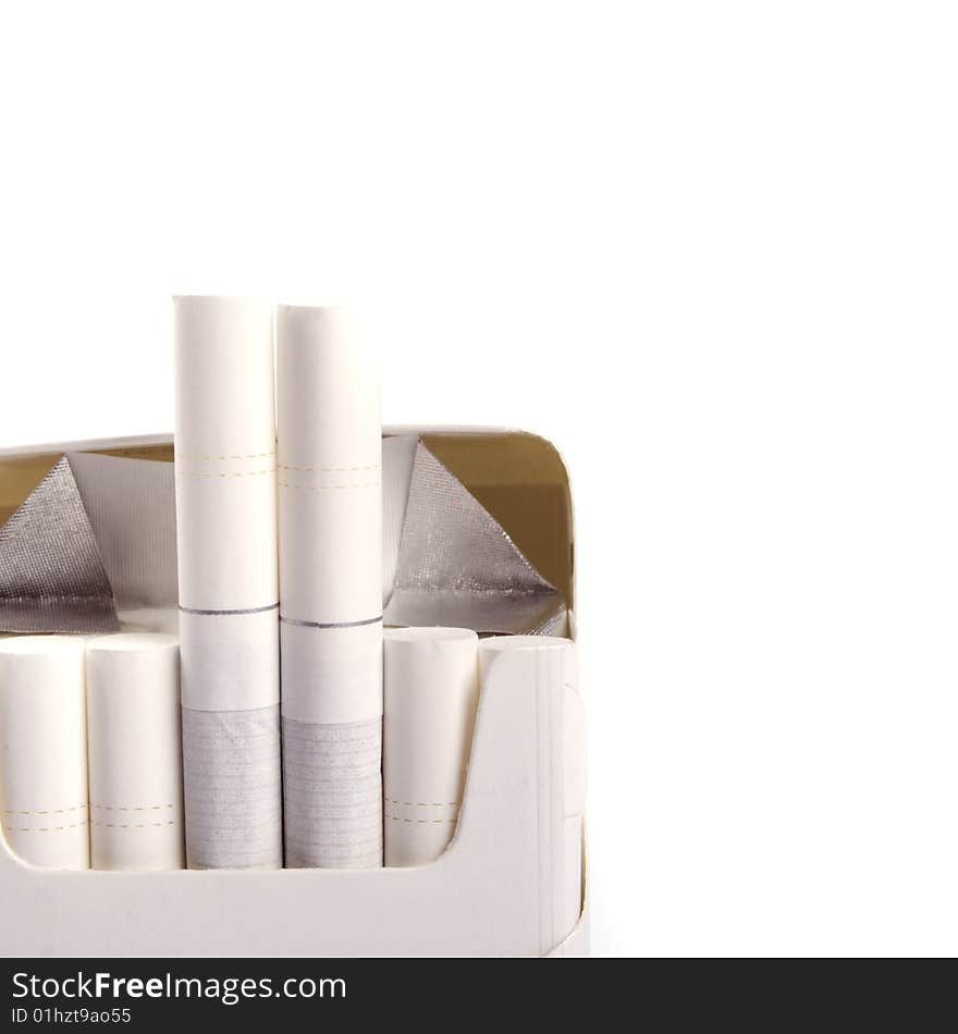 Pack of cigarettes isolated on white background