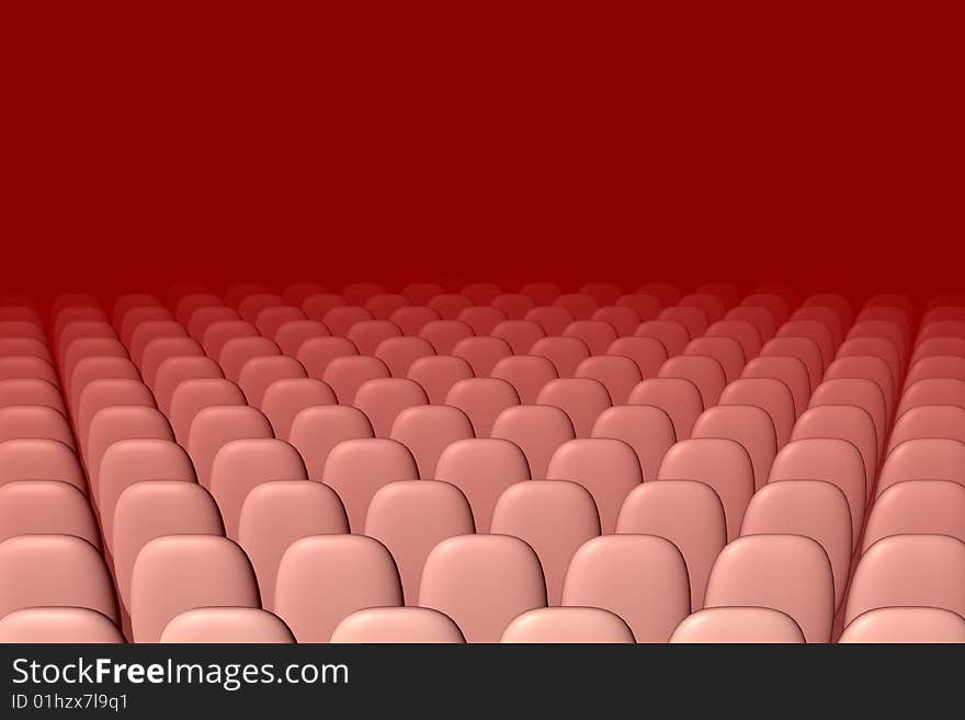 A auditorium with red background. A auditorium with red background.