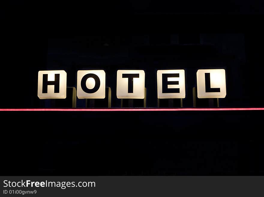 Modern Hotel sign