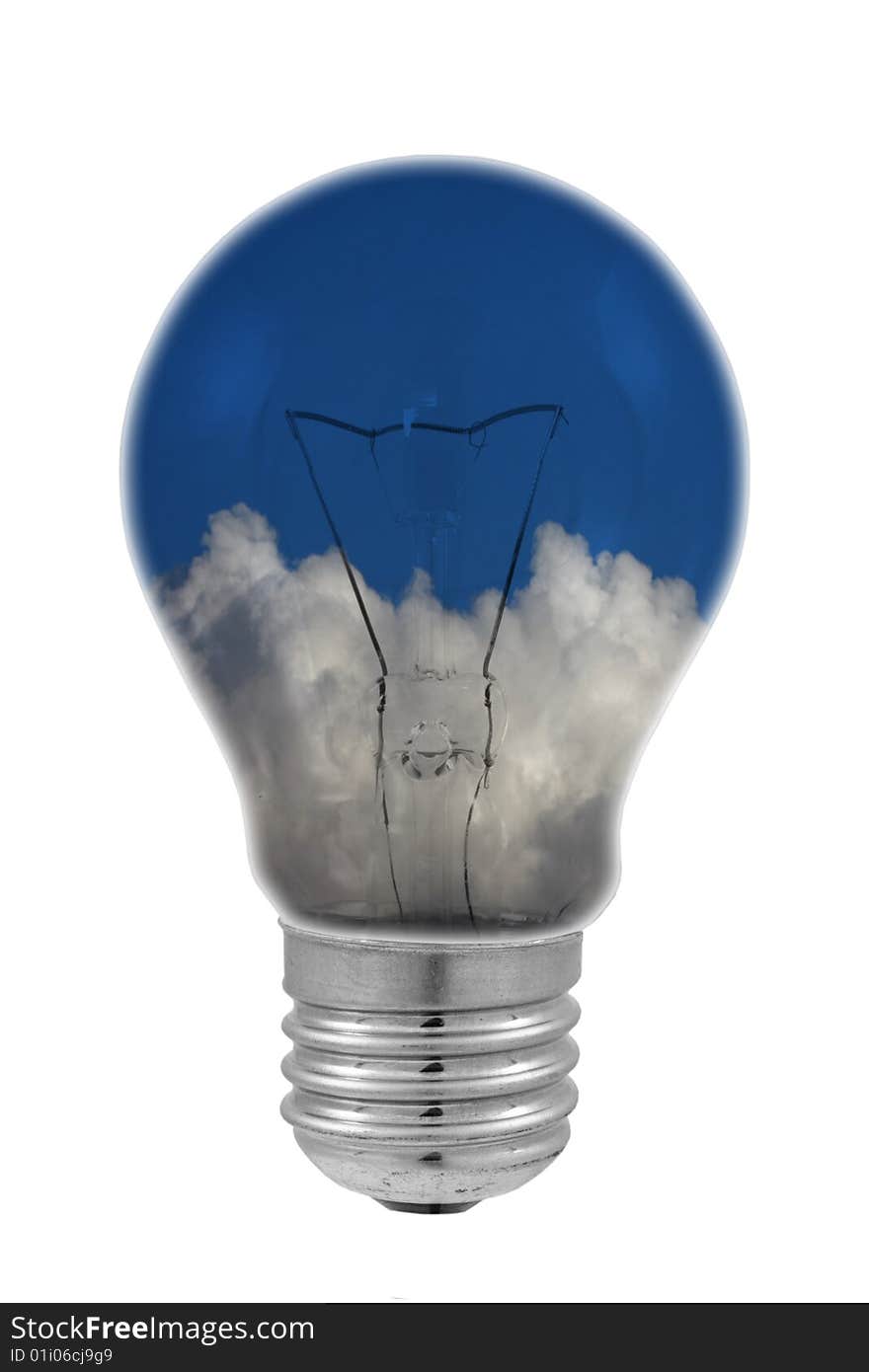 Clean energy, easy bulb with  sky. Clean energy, easy bulb with  sky.