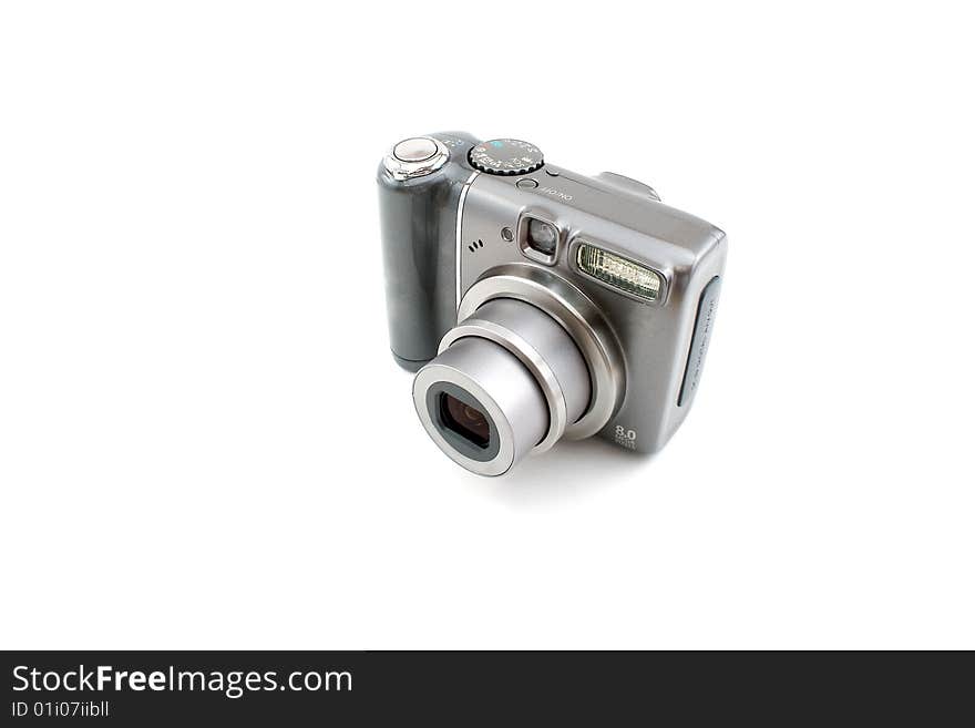 Digital camera isolated on white background