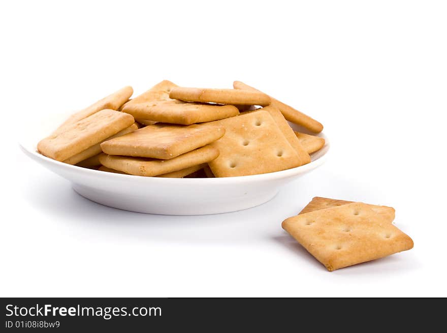 Cookies on plate isolated on white backgrounds