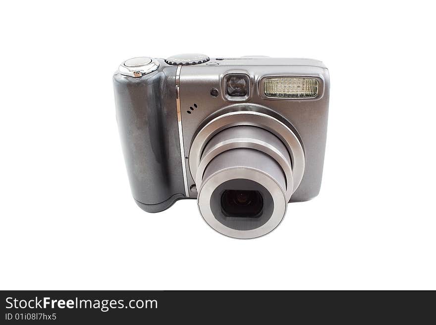 Digital camera isolated on white background