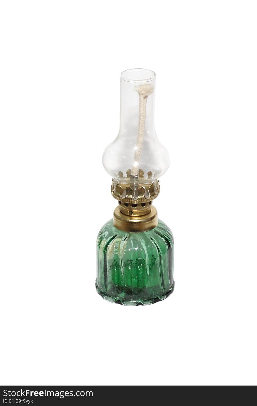 Oil lamp under the white background