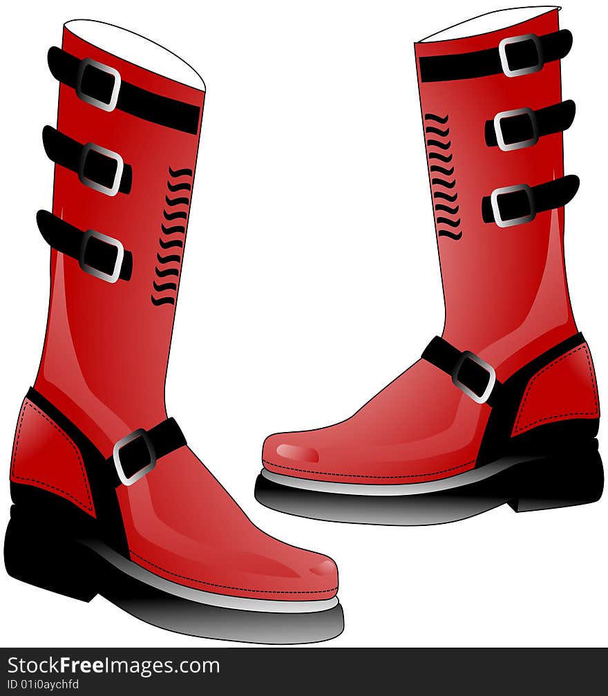 Red High Stomper Boots